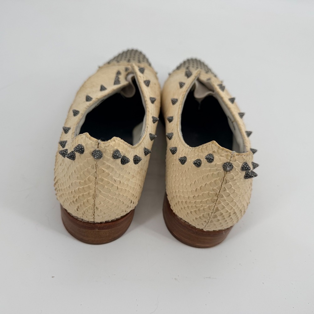 Zadig & Voltaire Cream Studded Slip-On Loafers - Picture 6 of 14